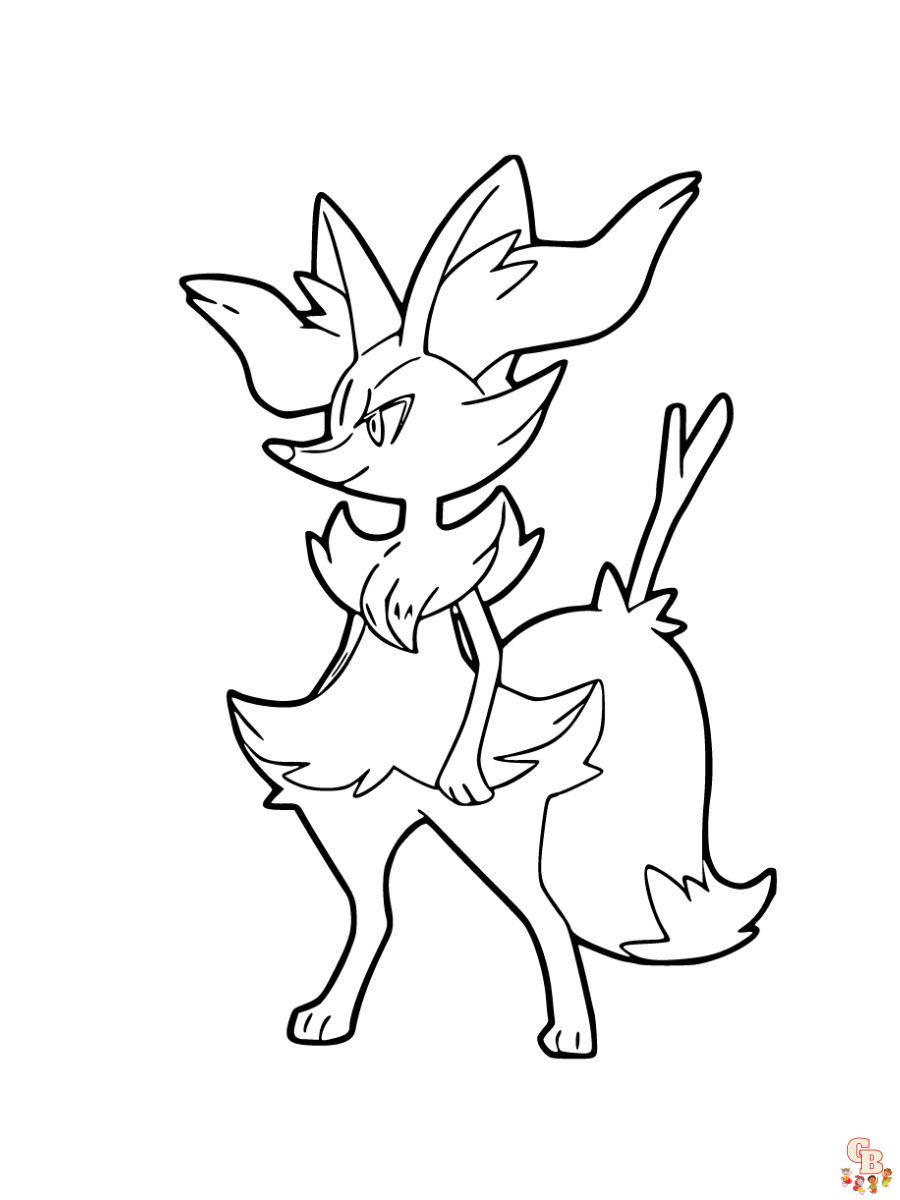 Braixen coloring page