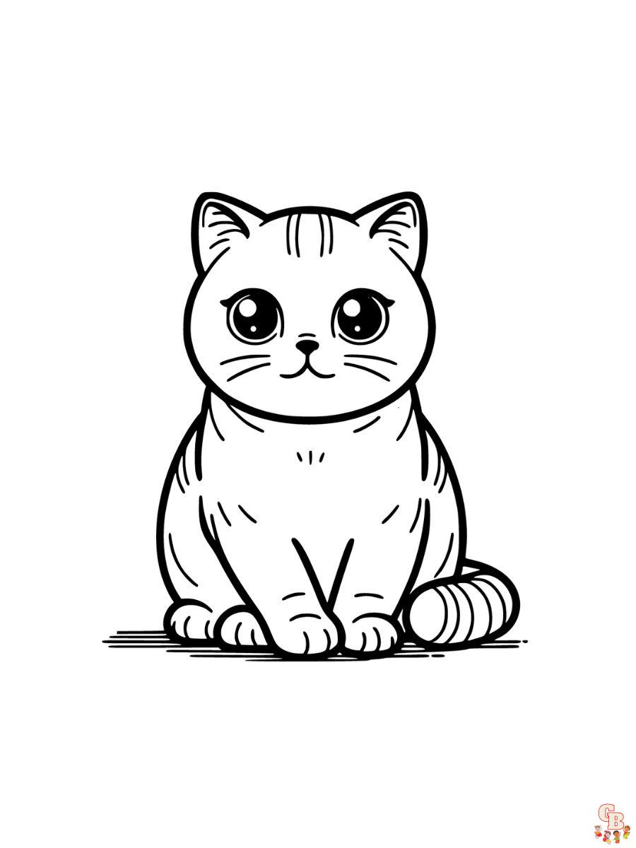 British Shorthair cat coloring page