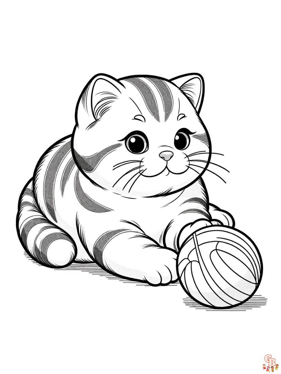 British Shorthair cat coloring pages for kids