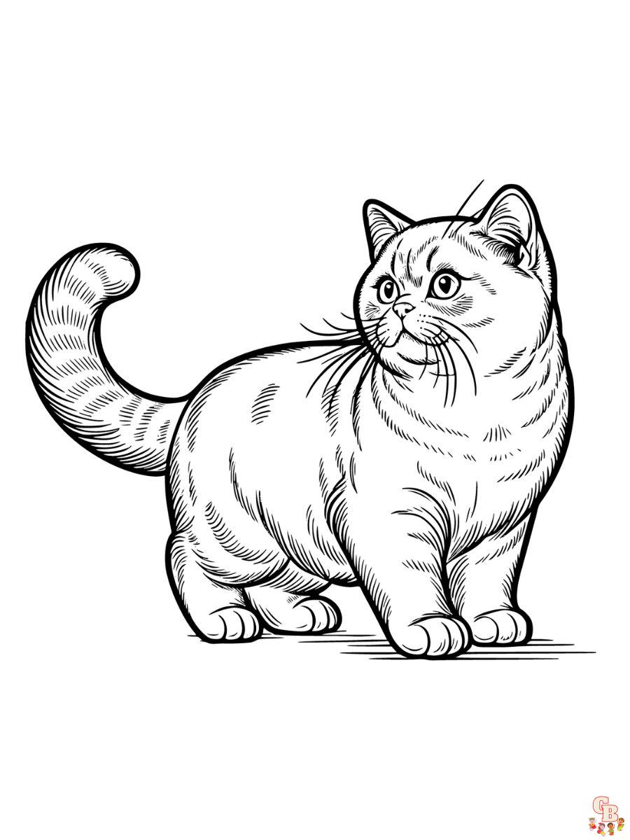 British Shorthair cat coloring pages printable