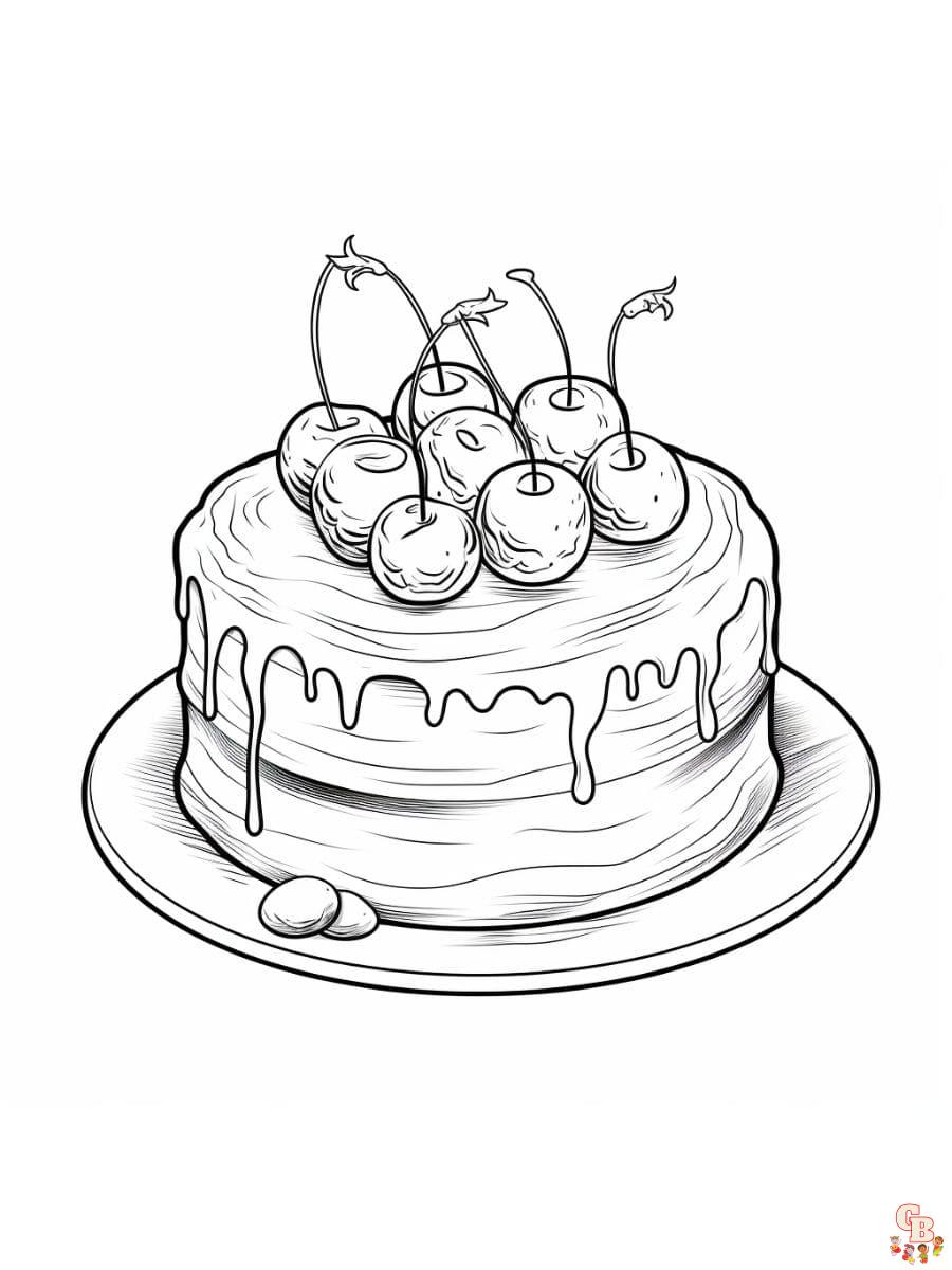 Cakes coloring pages