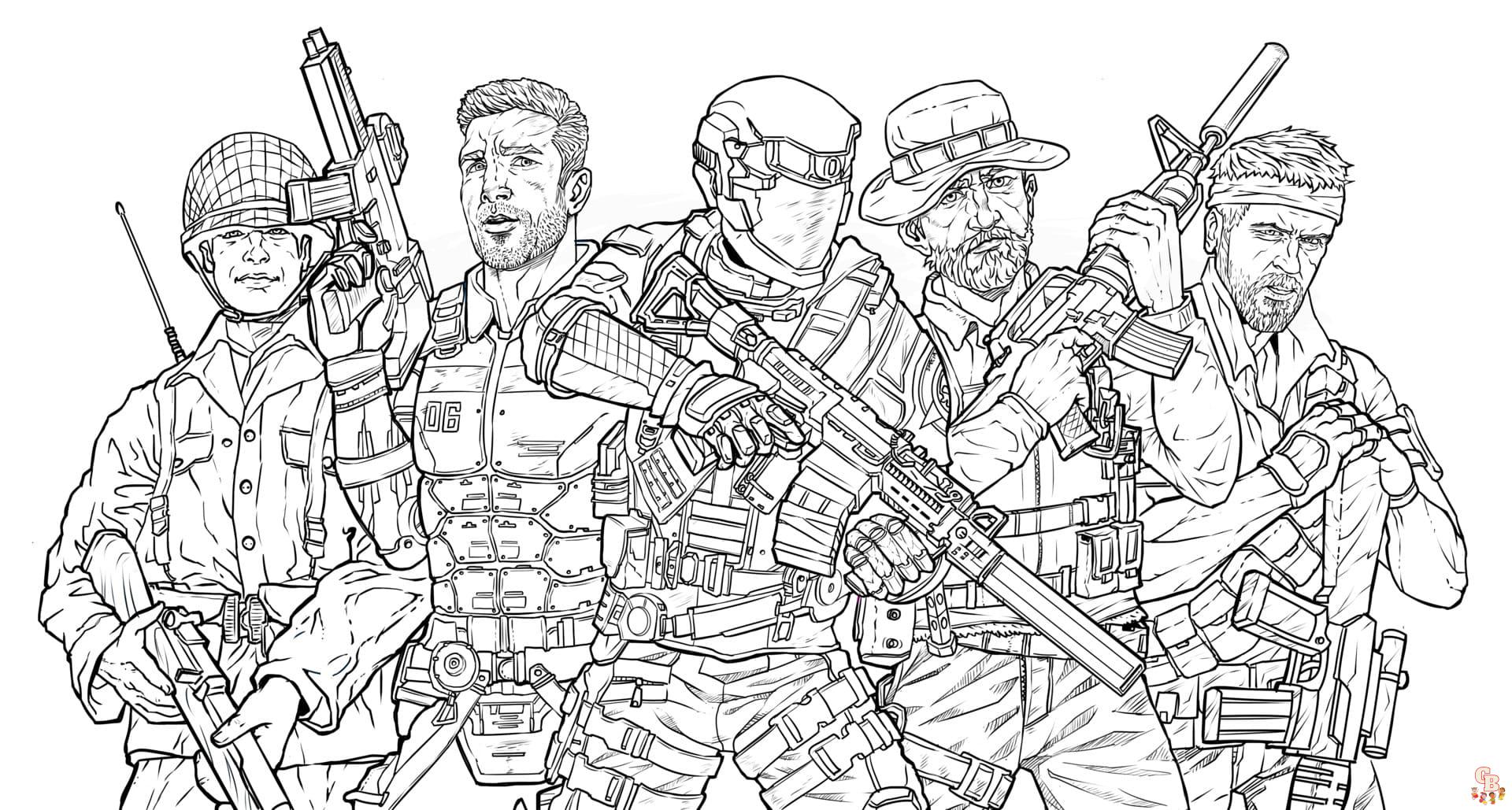 Call of Duty coloring pages printable free