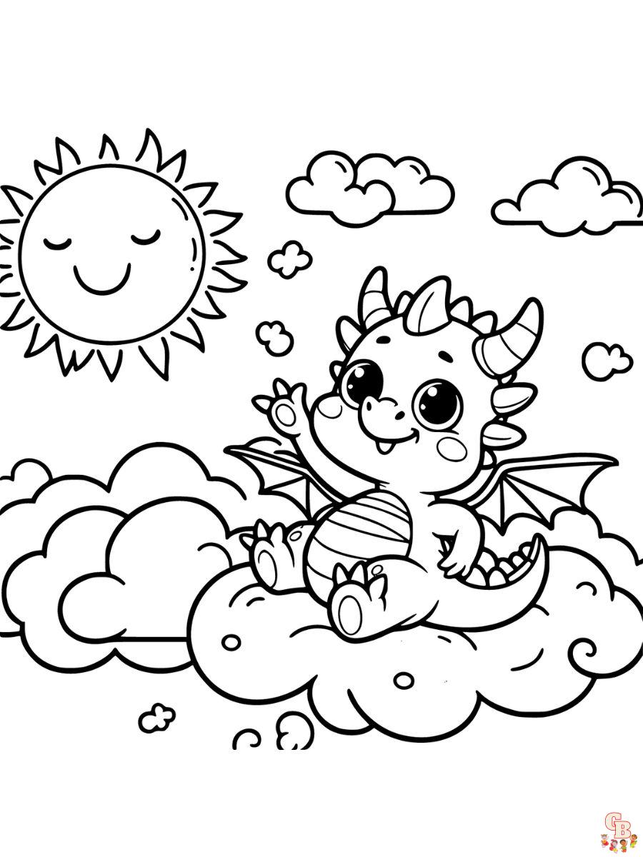 Cartoon dragon coloring pages by GBcoloring