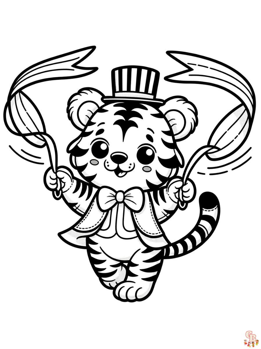 Circus Tiger Coloring Pages free