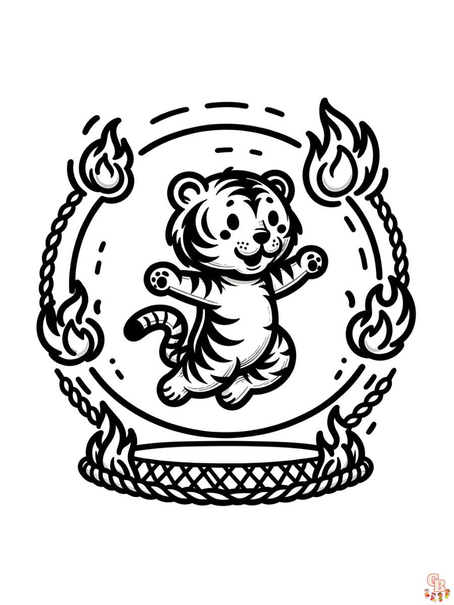 Circus Tiger Coloring Pages printable