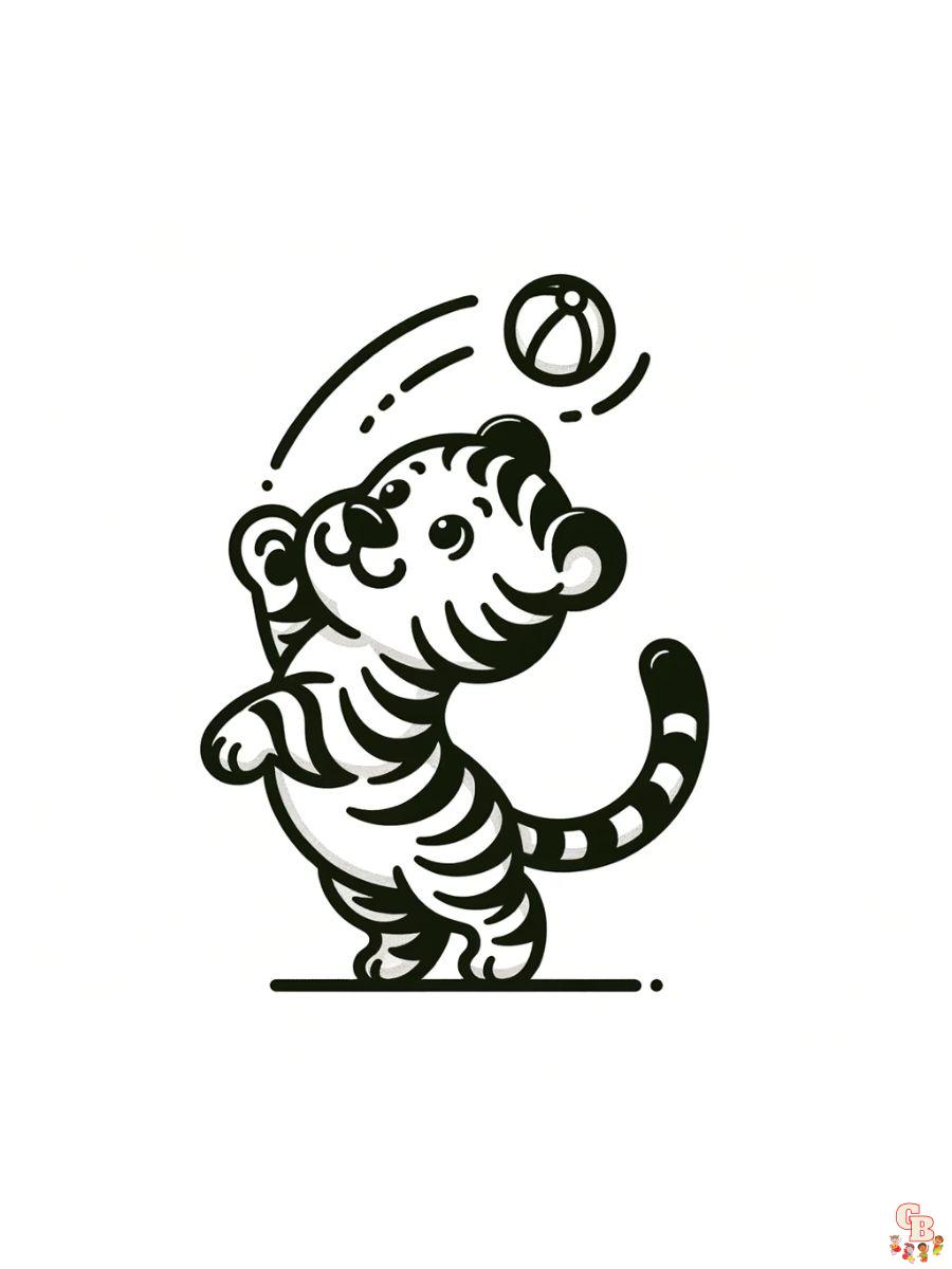 Circus Tiger Coloring Pages