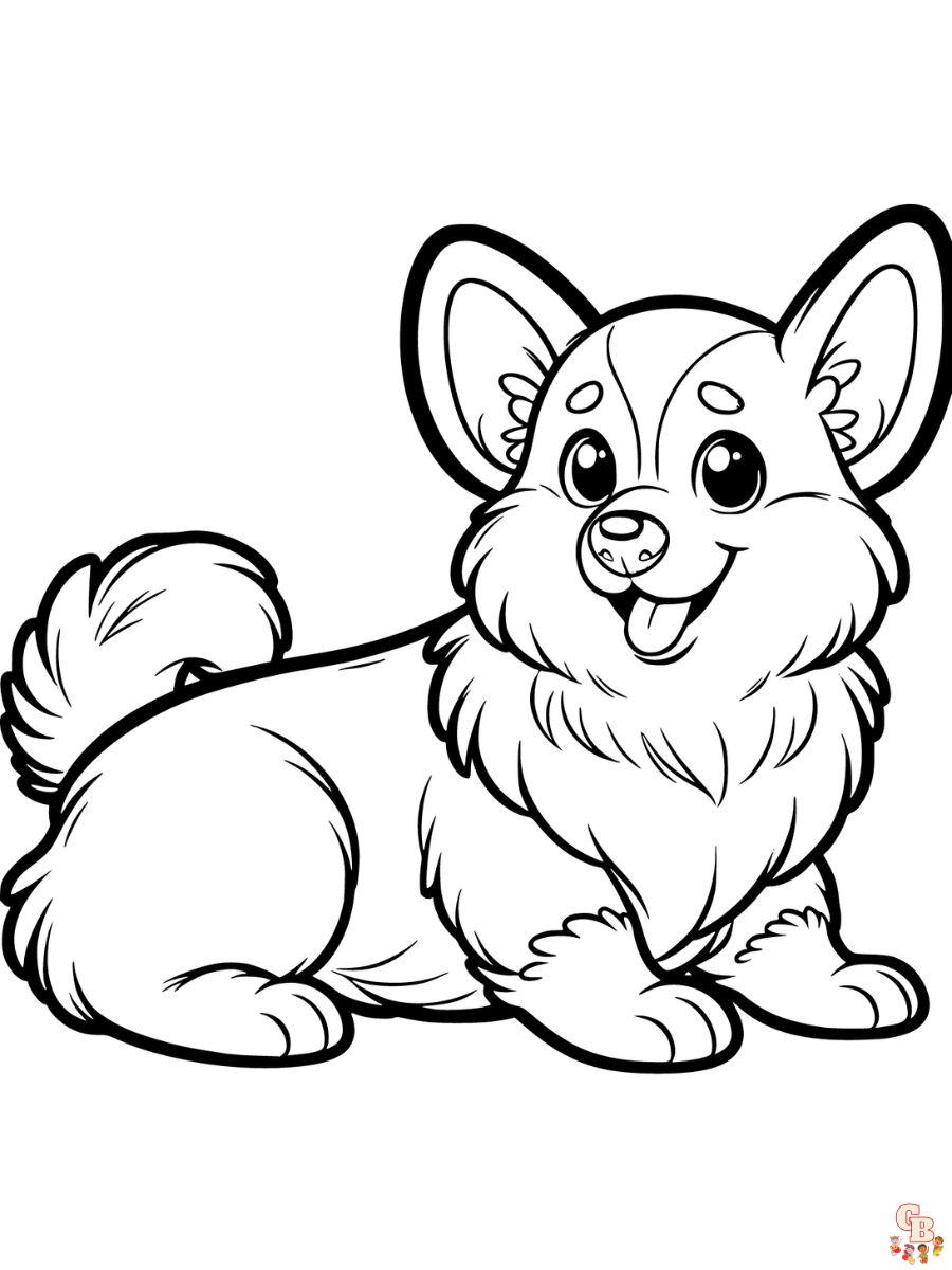 Corgi Dog Coloring Pages Free