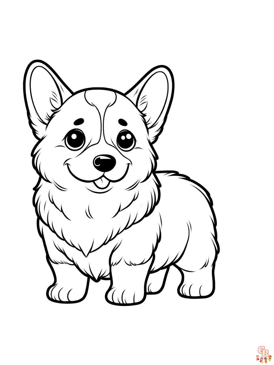 Corgi Dog Coloring Pages printable