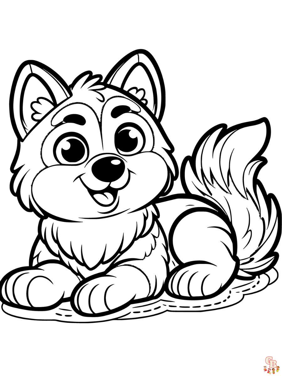 Cute Little Husky Coloring Pages Printable