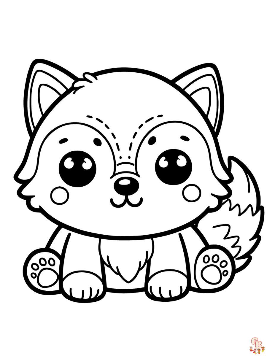 Cute Little Husky Coloring Pages