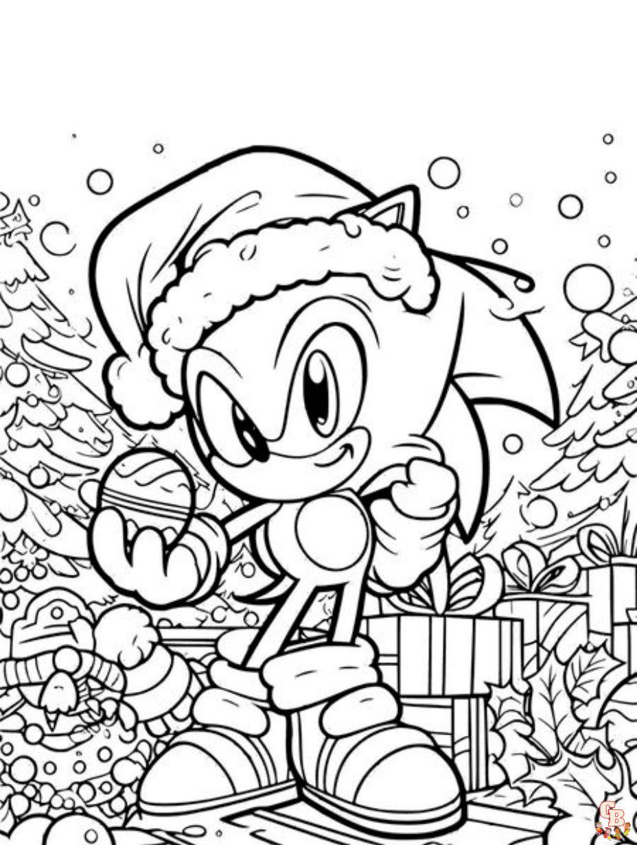 Cute Sonic Christmas Coloring Pages