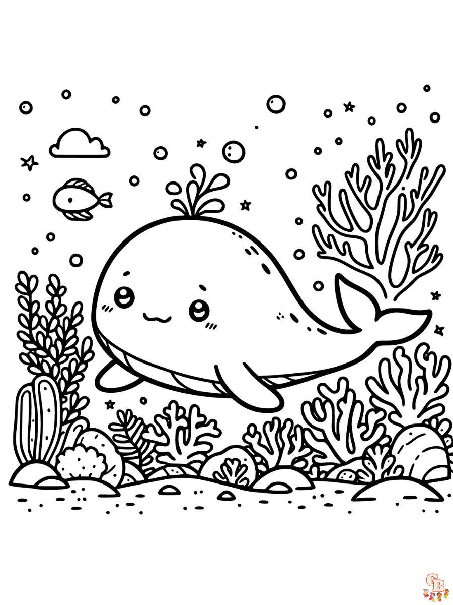 Cute Whale Coloring Pages