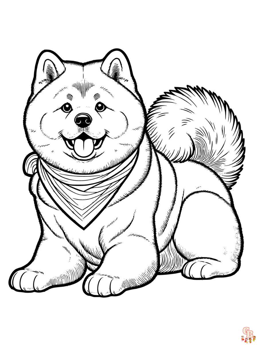 Cute akita coloring pages