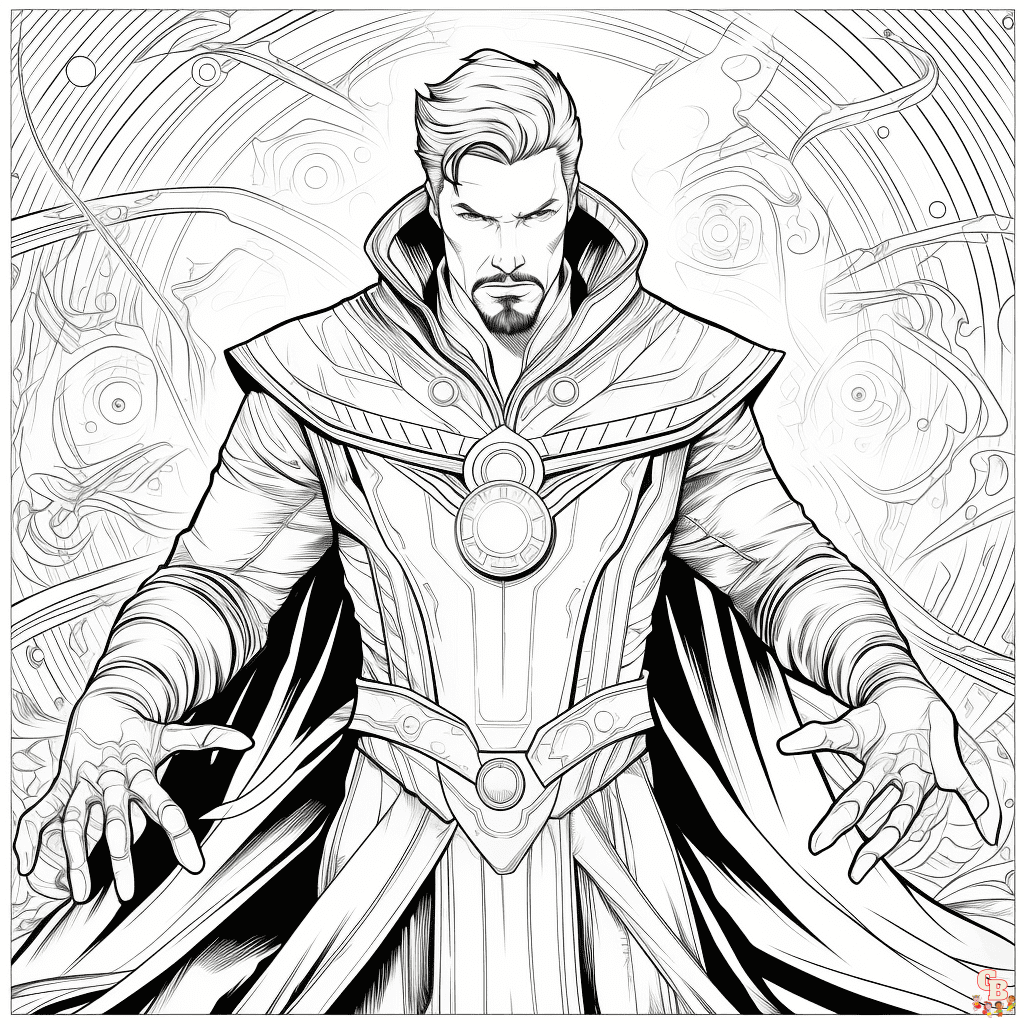 DR Strange coloring pages printable free