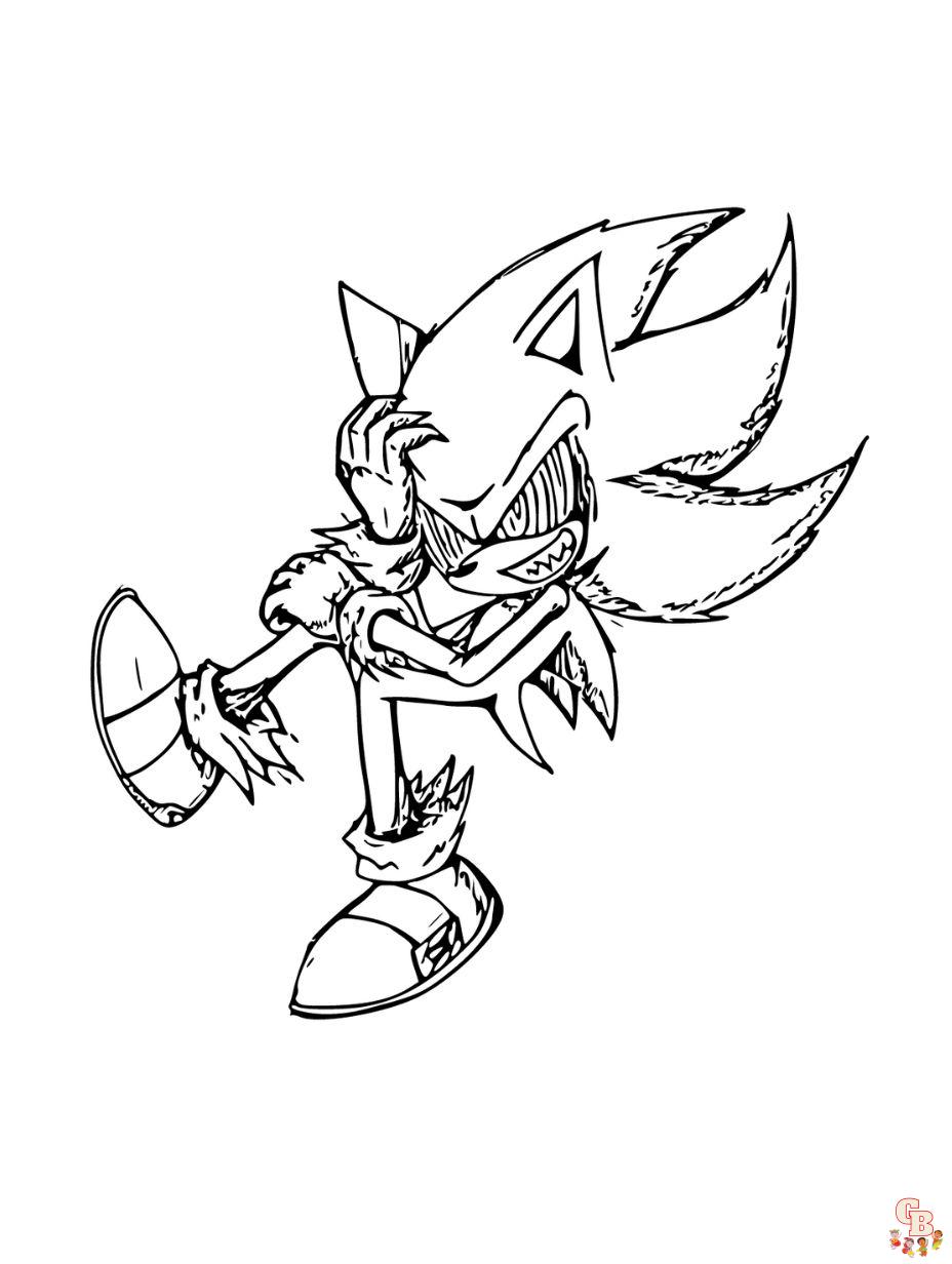 Dark Angry Sonic Coloring Pages