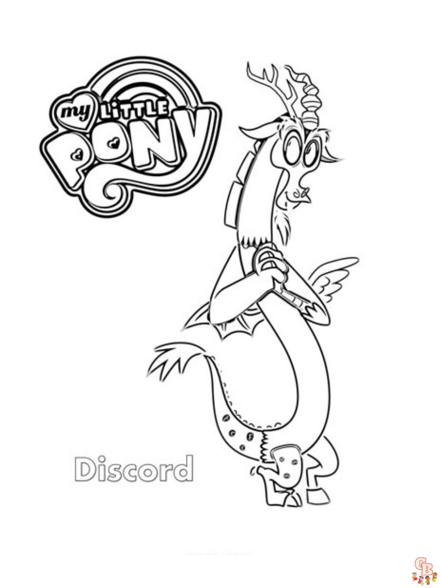 Discord my little pony coloring pages free