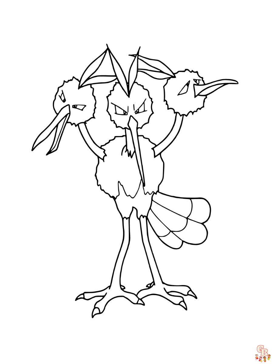 Dodrio coloring pages