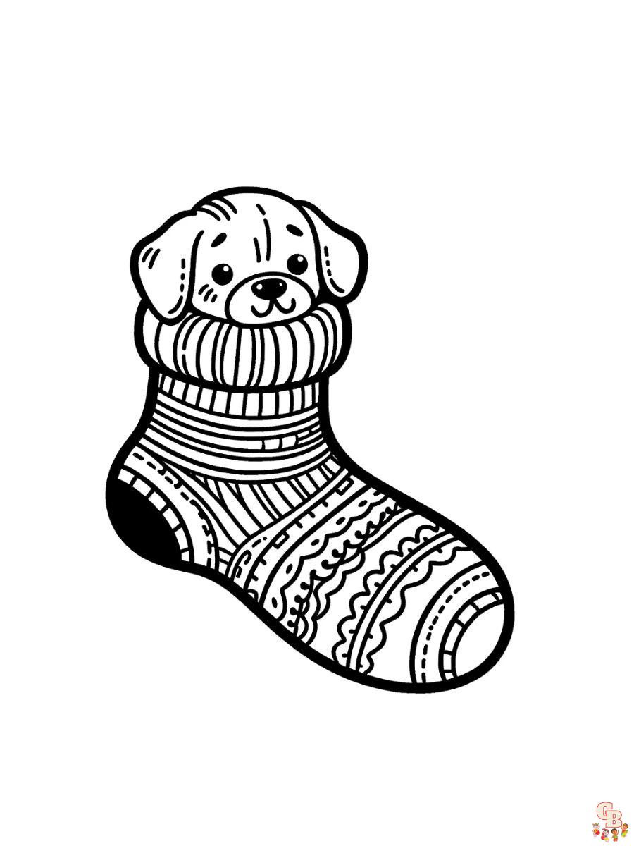 Dog In A Sock coloring pages