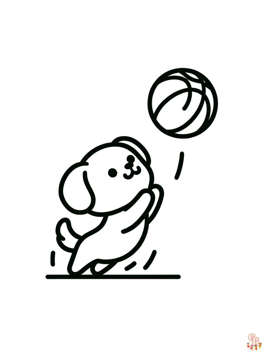 Dog Try To Catch The Ball coloring pages