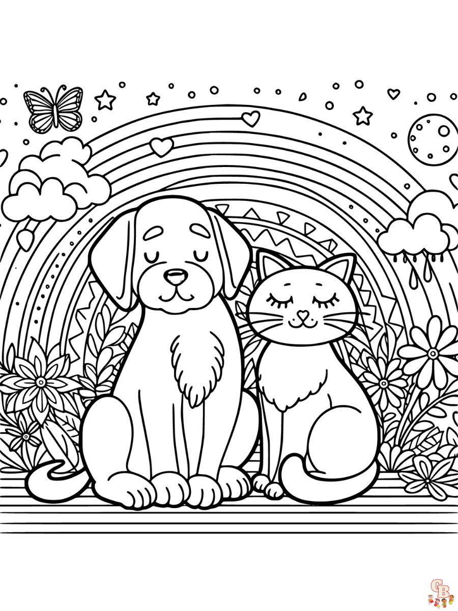 Dogs and Cats Coloring Pages