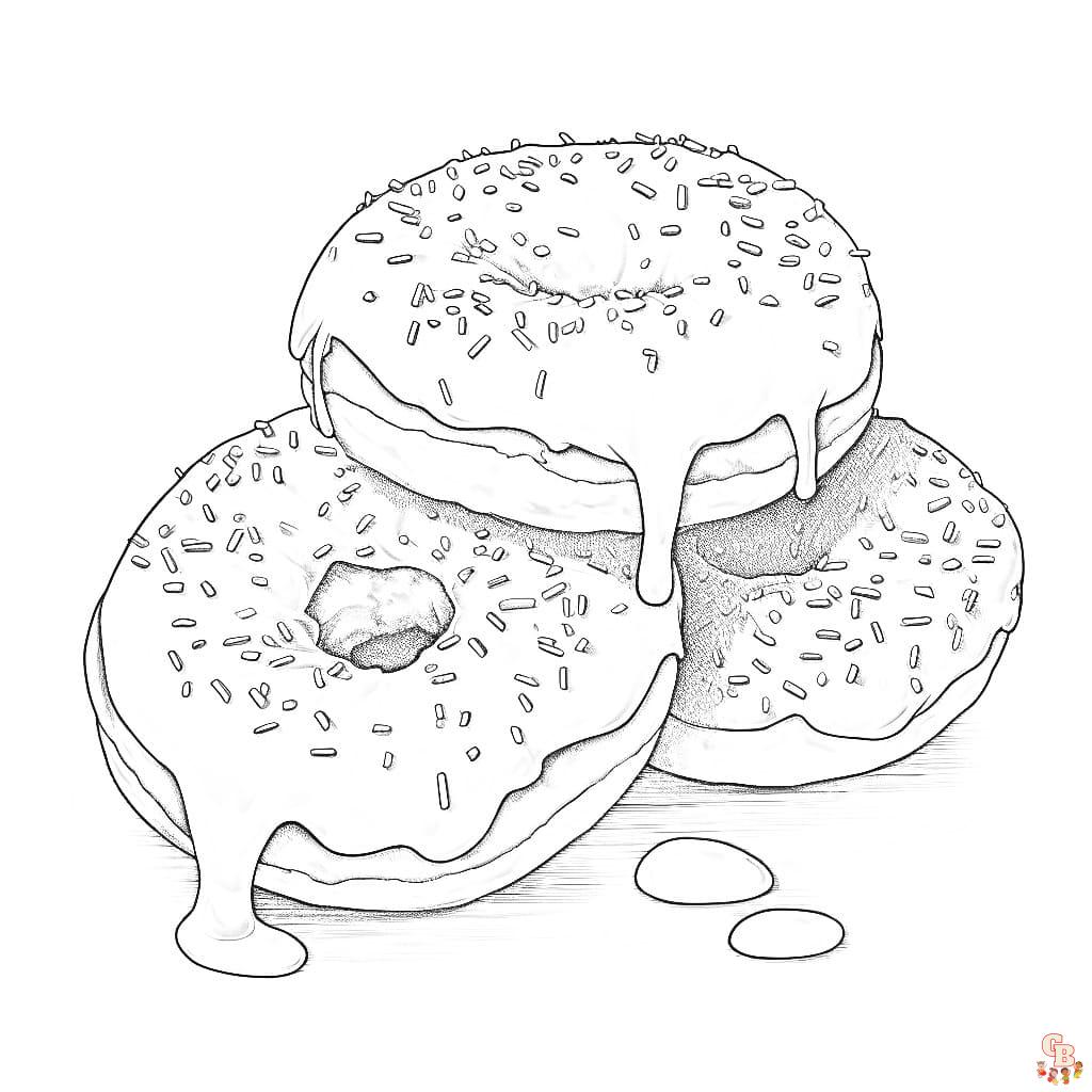 Doughnuts coloring sheets free