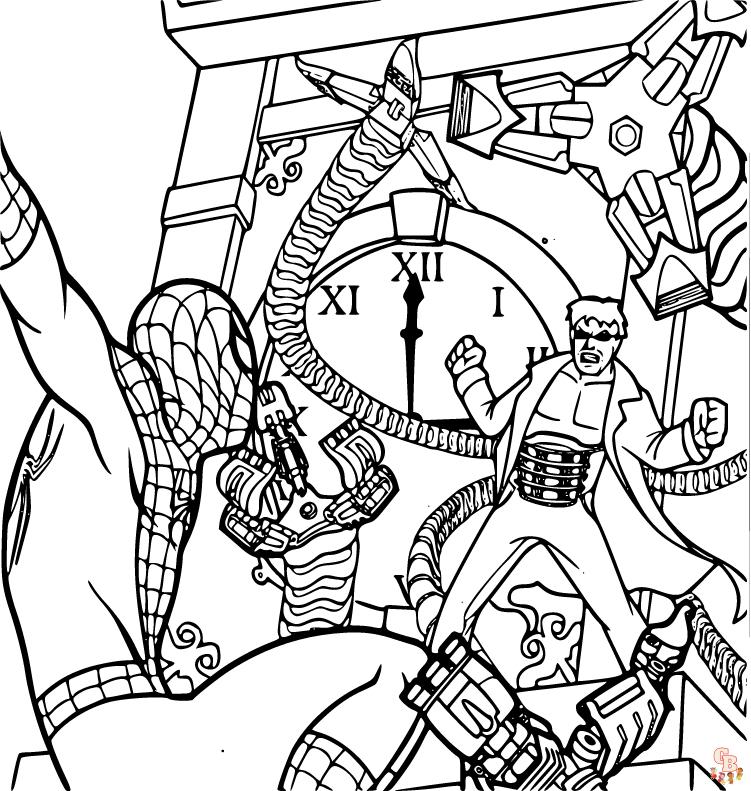 Dr. Octopus Vs Spider Man Coloring Pages