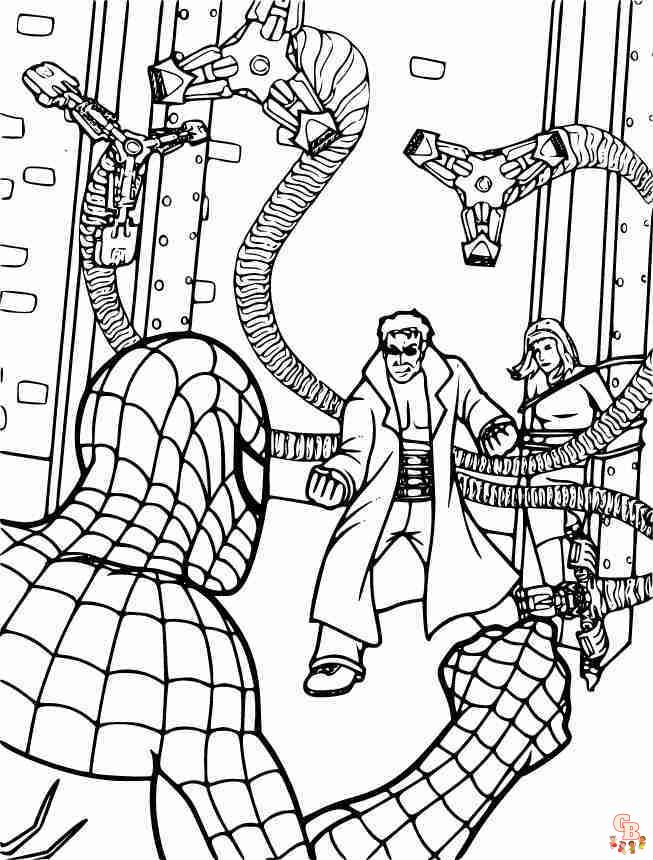 Dr. Octopus Vs Spider Man Coloring Pages free