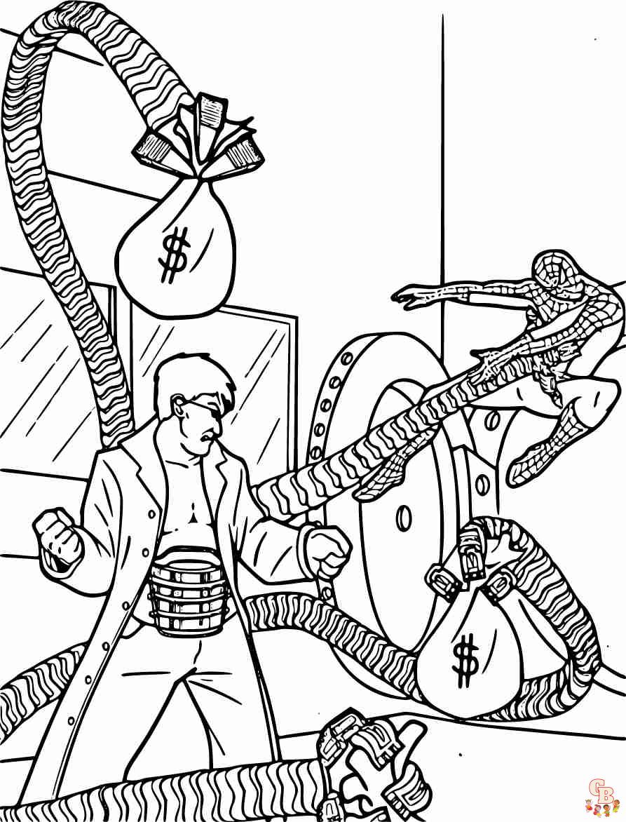 Dr. Octopus Vs Spider Man Coloring Pages printable