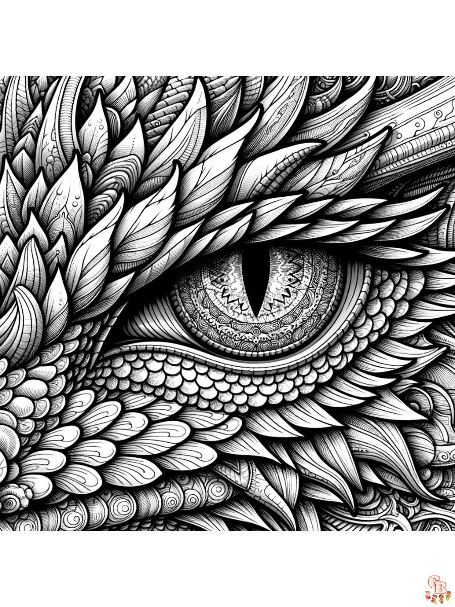 Dragon eye coloring page