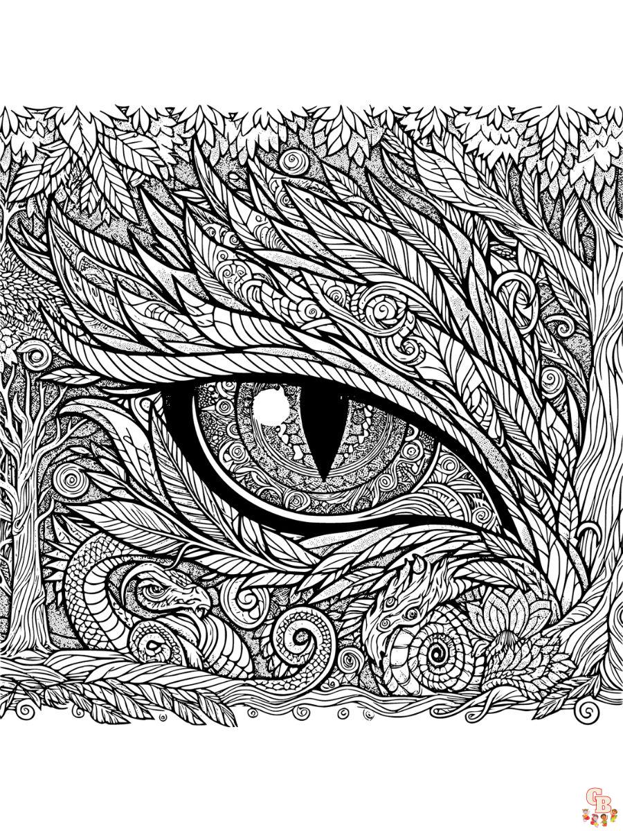 Dragon eye coloring pages free