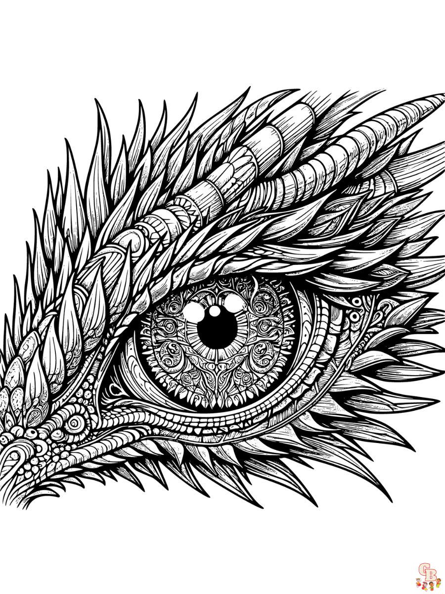 Dragon eye coloring pages printable