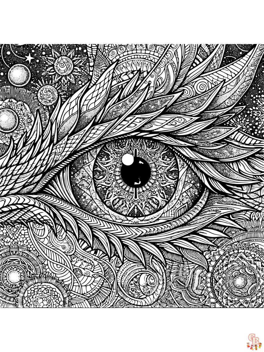 Dragon eye coloring pages to print