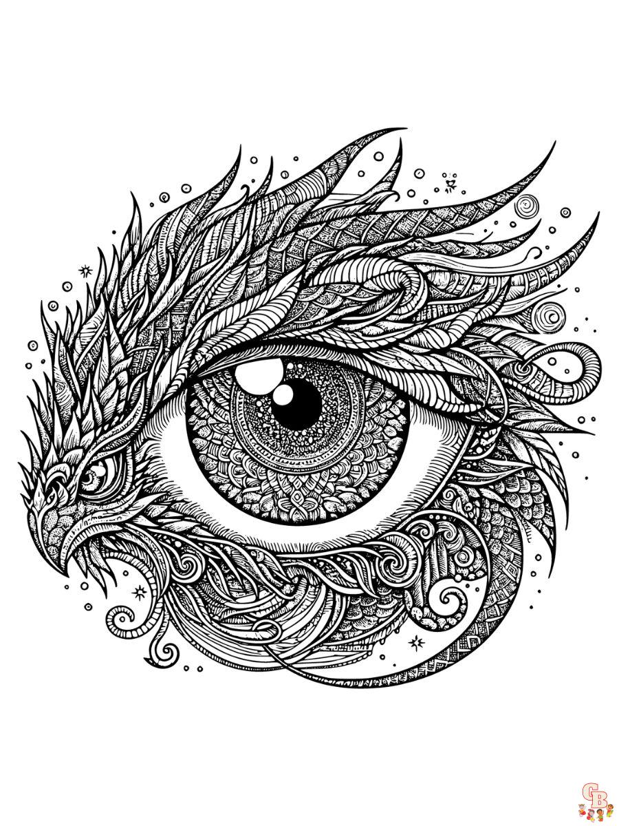 Dragon eye coloring sheets