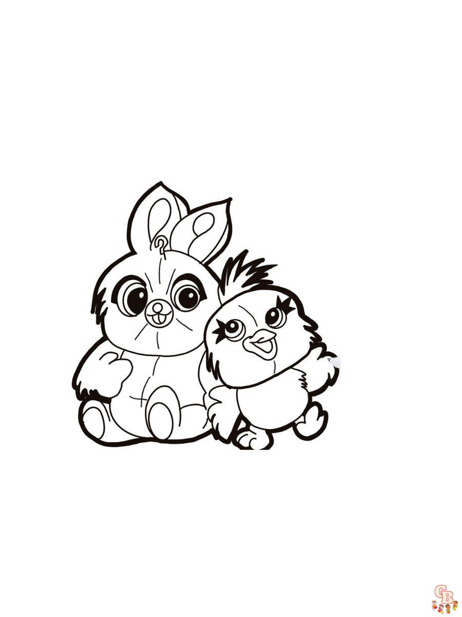 Ducky and Bunny toy story coloring pages