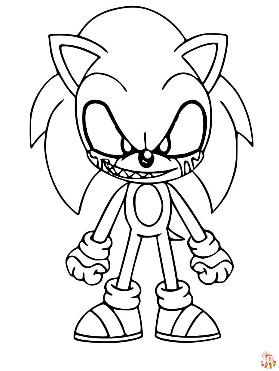 Easy Evil Sonic Coloring Pages