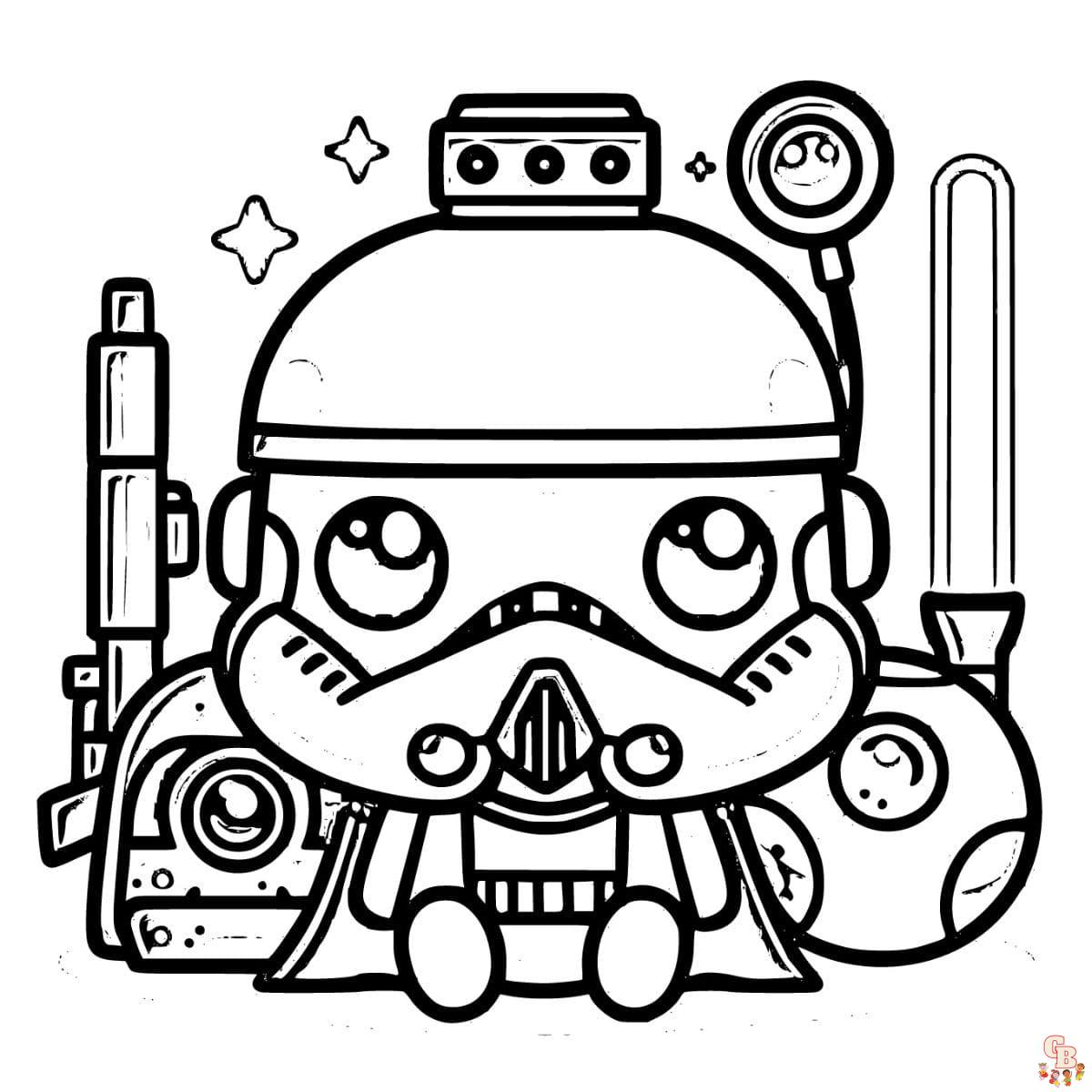 Easy and Cute Stormtrooper Coloring Pages