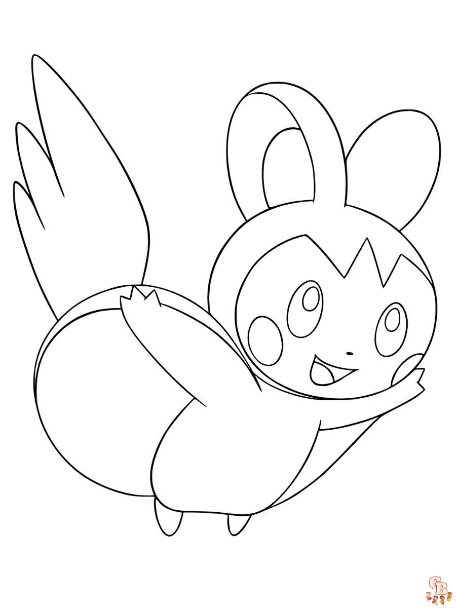 Emolga coloring page