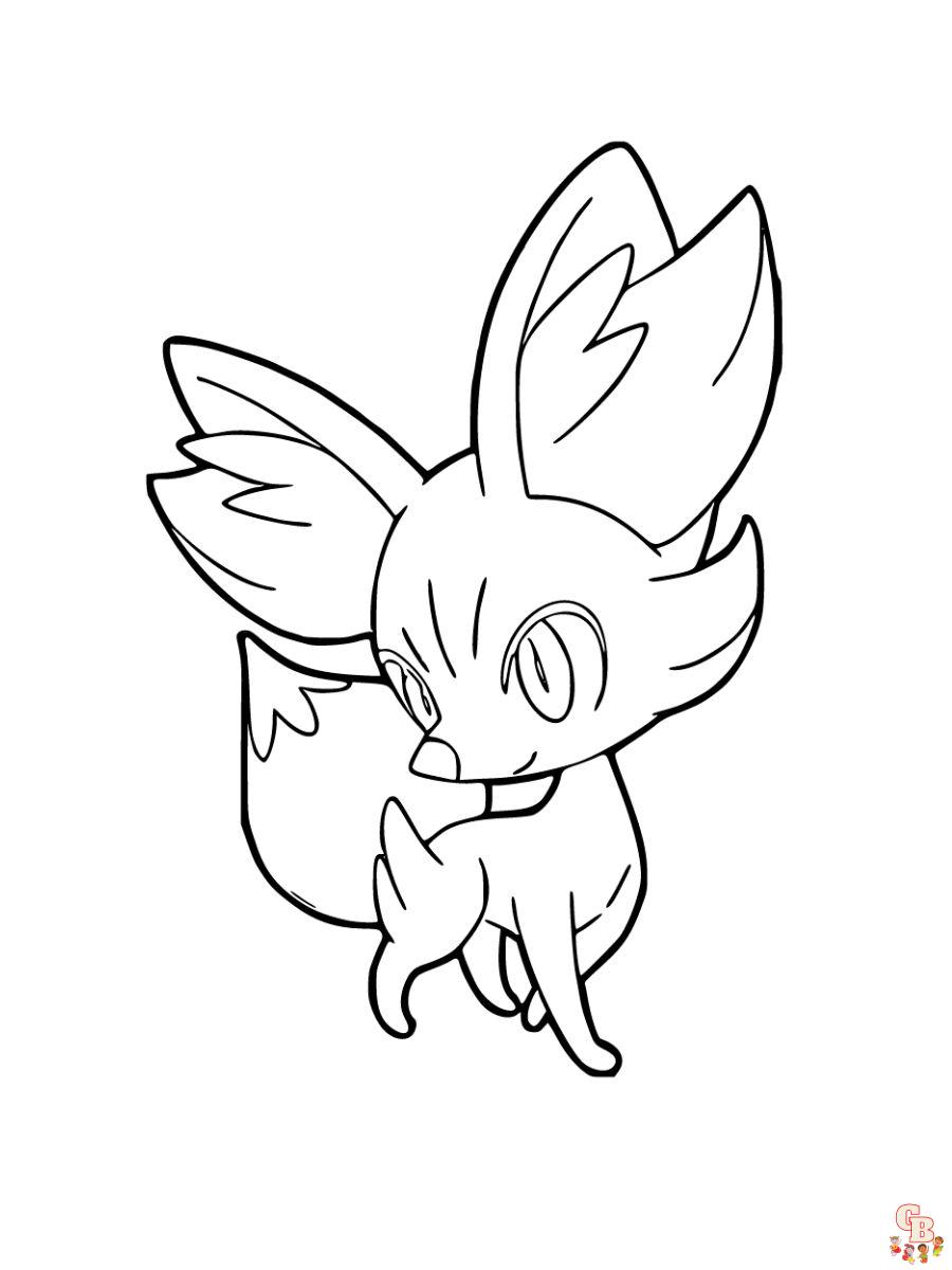 Fennekin coloring page