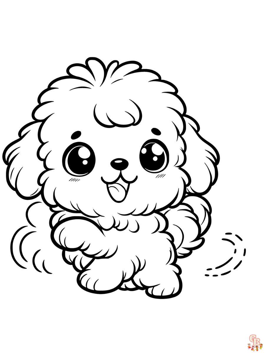 Fluffy Dog Coloring Pages to print