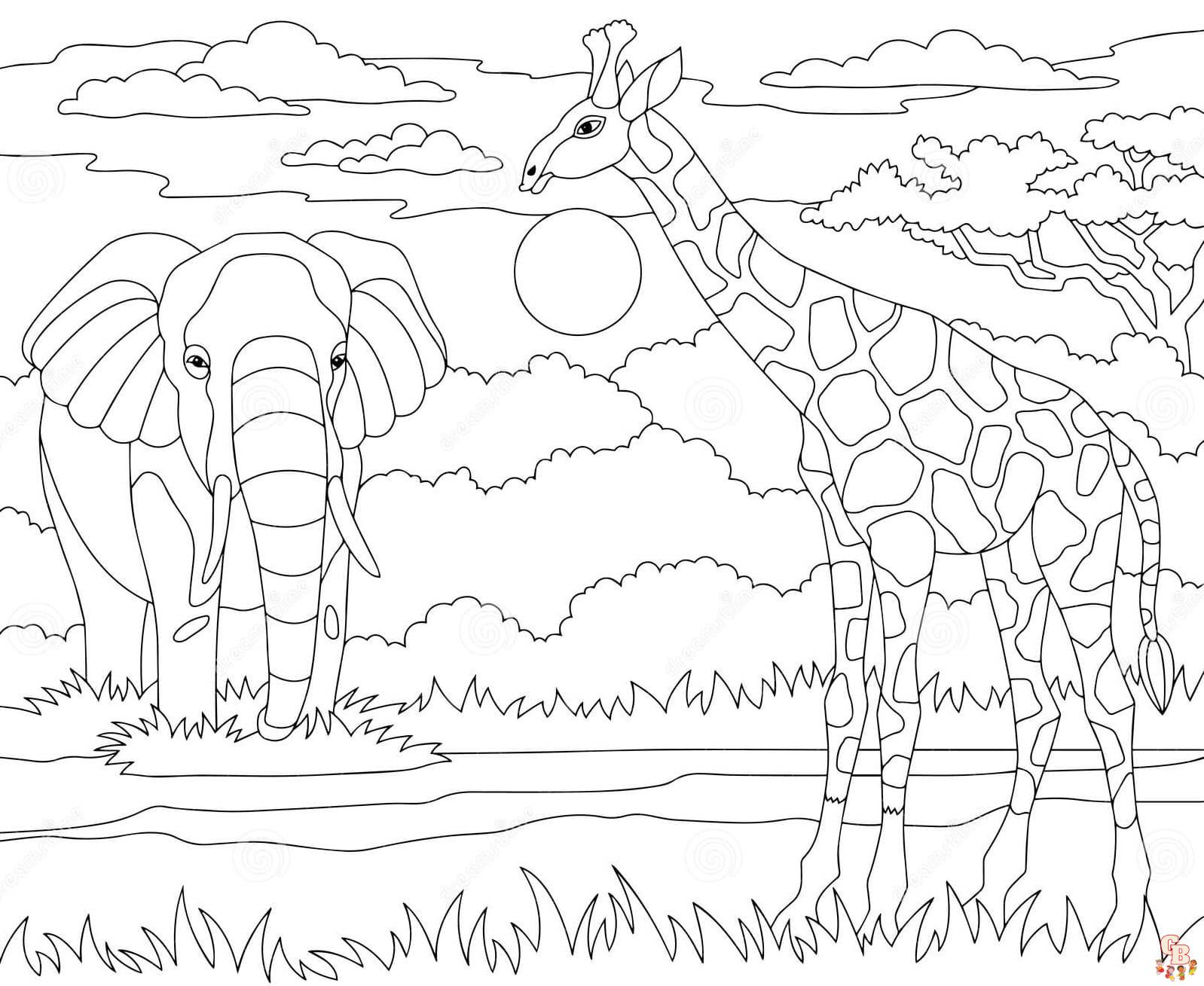 Free Africa coloring pages for kids