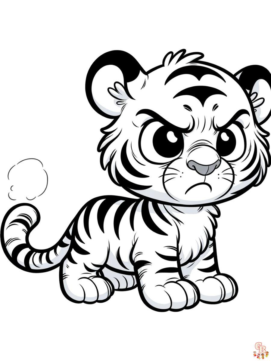 Free Angry Tiger Coloring Pages