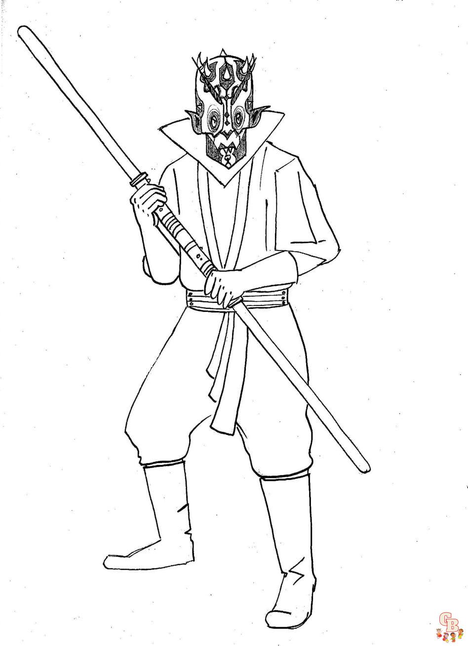 Free Darth Maul coloring pages for kids