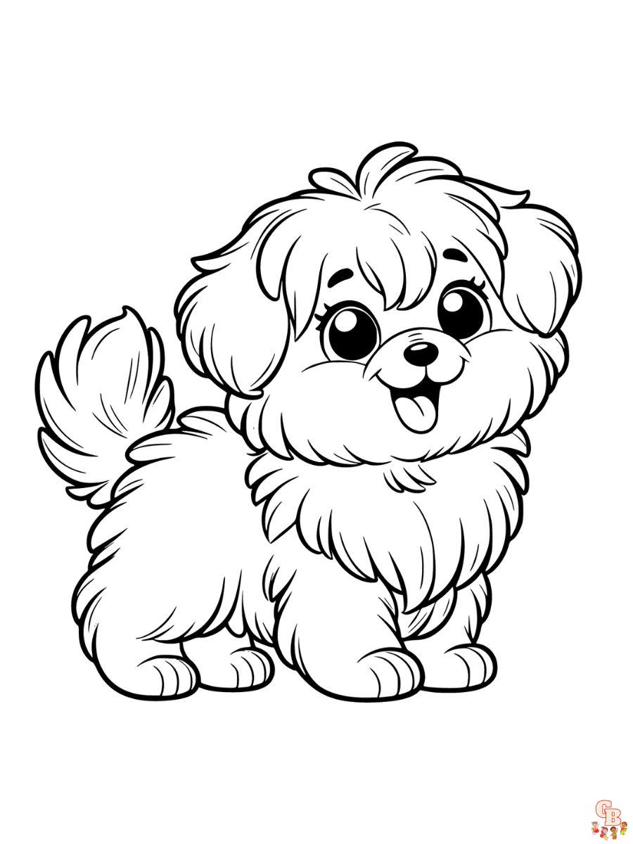 Free Fluffy Dog Coloring Pages