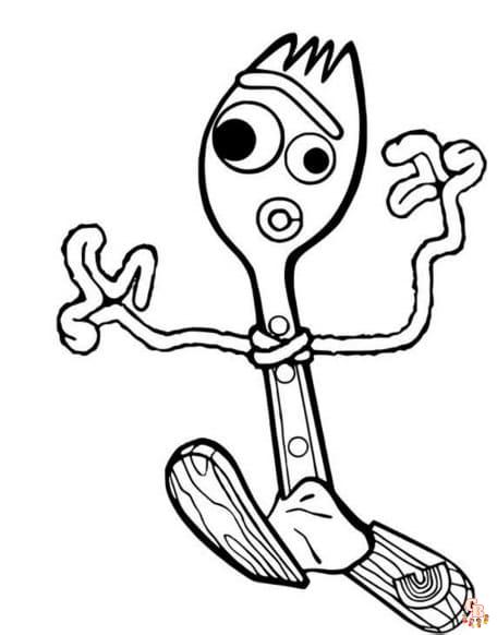 Free Forky coloring pages for kids