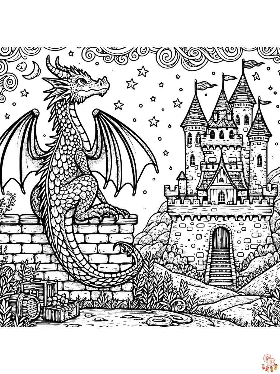 Free Medieval Dragon Coloring Pages