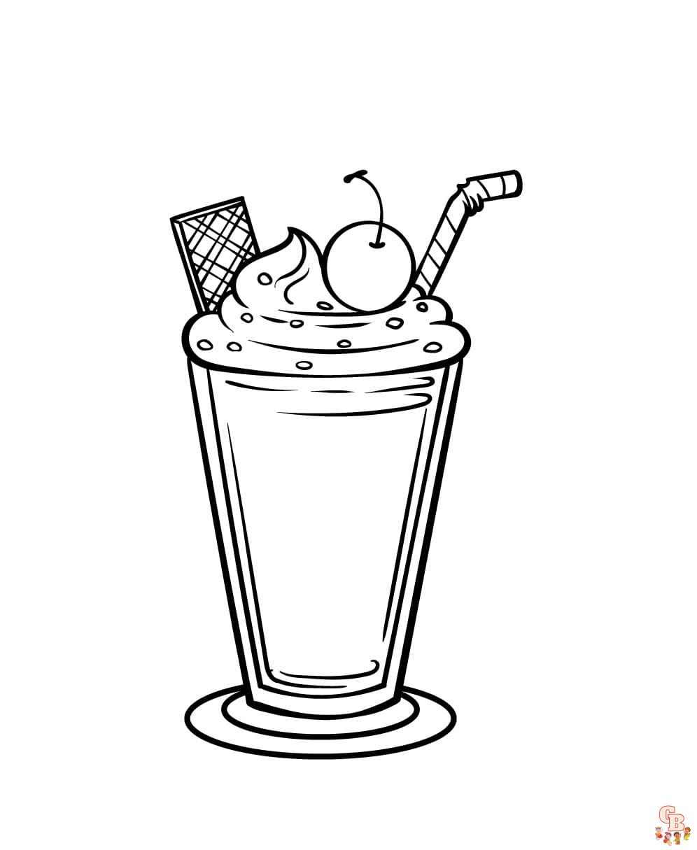 Free Milkshake coloring pages for kids