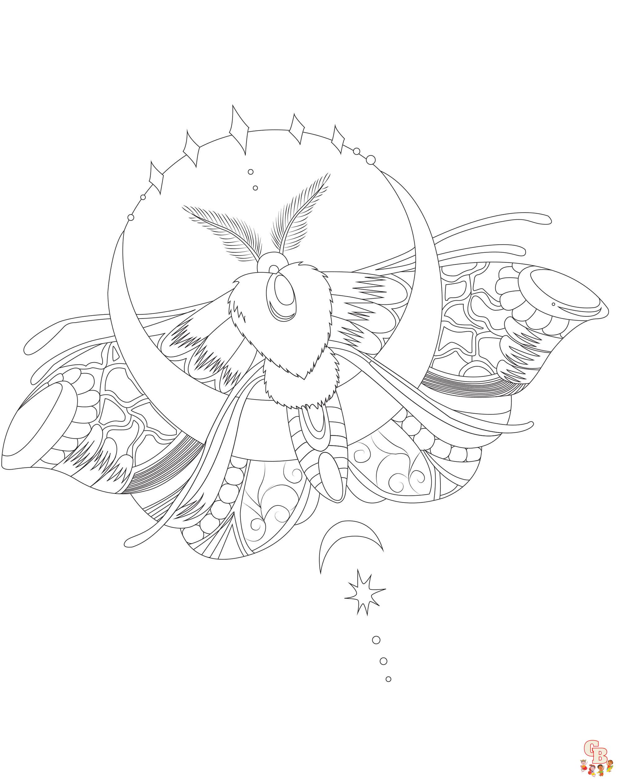 Free Moth coloring pages for kids