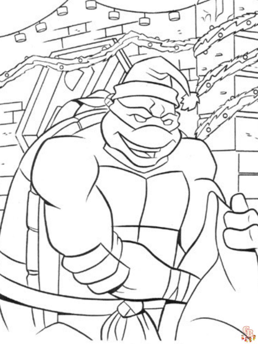 Free Ninja Turtles Christmas Coloring Pages