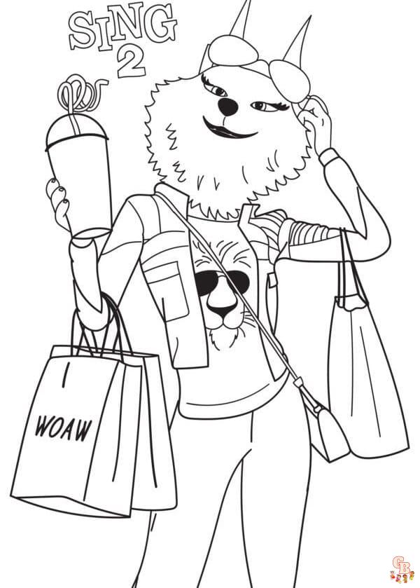 Free Sing 2 coloring pages