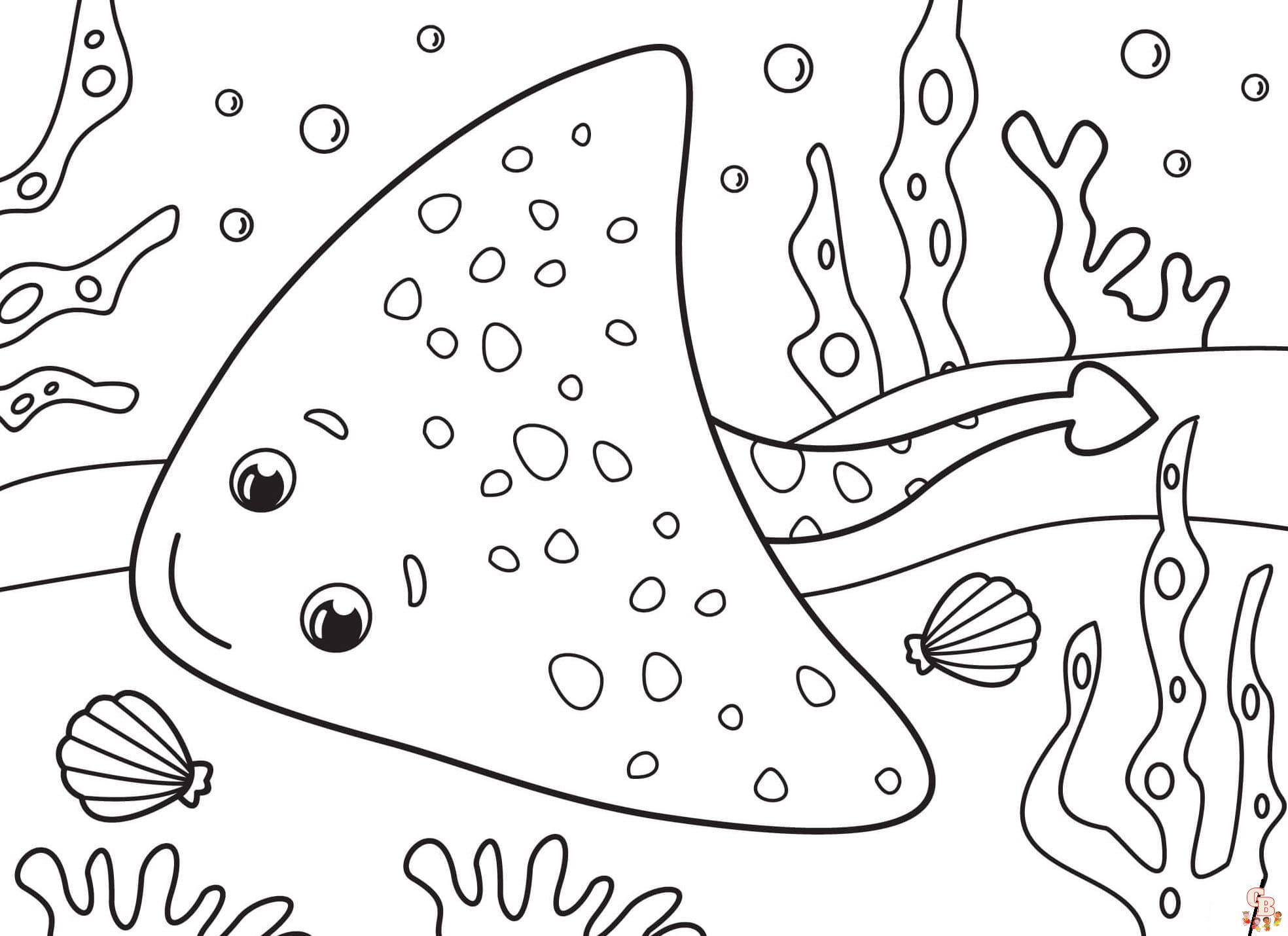 Free Stingray coloring pages for kids